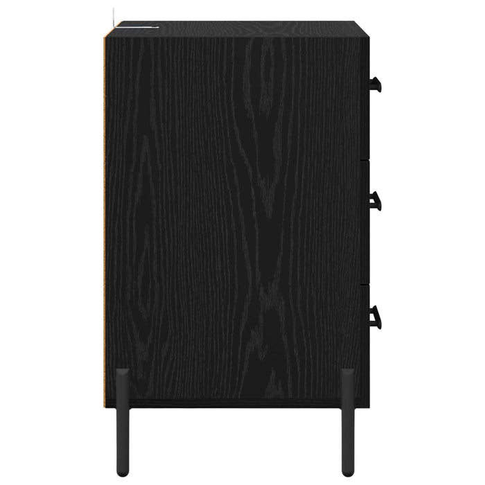Dulap de noapte Stejar Negru 40 x 40 x 66 cm Lemn compozit WALTI