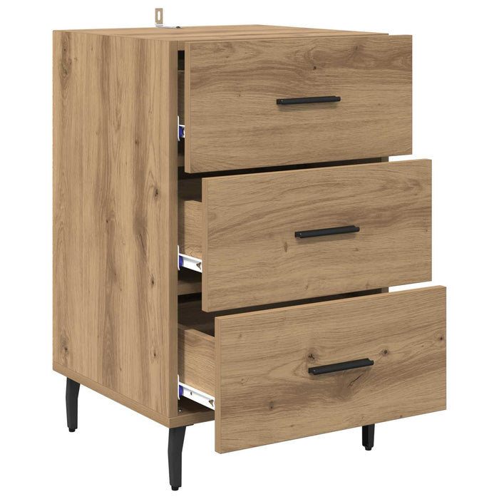 Dulap de noapte Stejar Artizanal 40 x 40 x 66 cm Lemn compozit WALTI