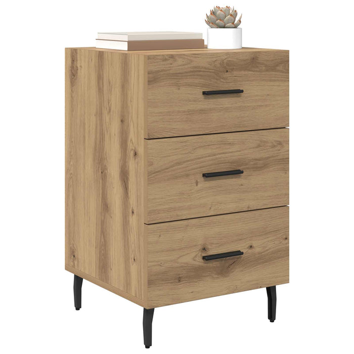 Dulap de noapte Stejar Artizanal 40 x 40 x 66 cm Lemn compozit WALTI