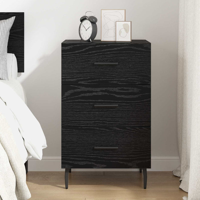 Dulap de noapte Stejar Negru 40 x 40 x 66 cm Lemn compozit WALTI
