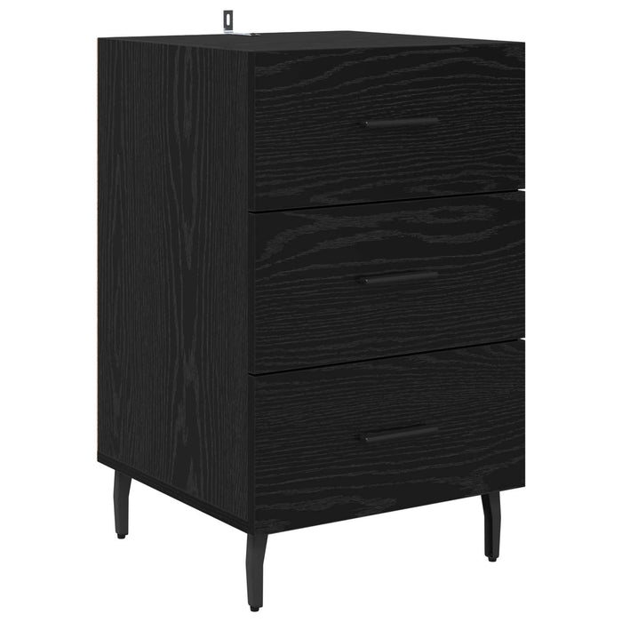 Dulap de noapte Stejar Negru 40 x 40 x 66 cm Lemn compozit WALTI