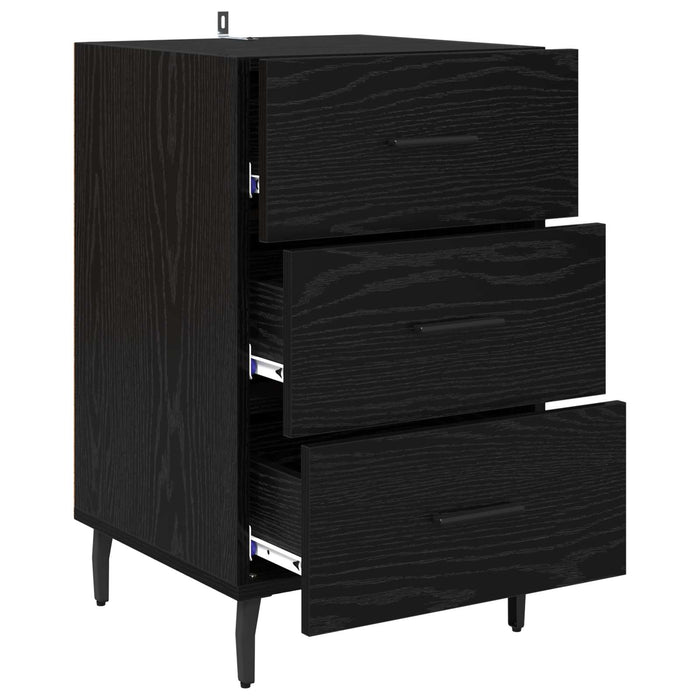 Dulap de noapte Stejar Negru 40 x 40 x 66 cm Lemn compozit WALTI