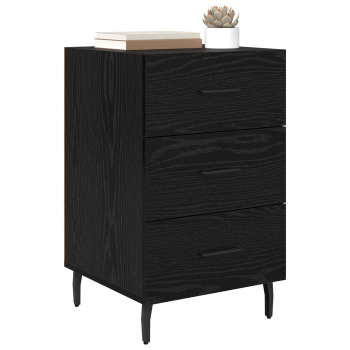 Dulap de noapte Stejar Negru 40 x 40 x 66 cm Lemn compozit WALTI
