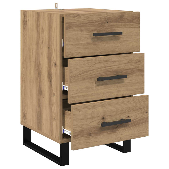 Dulap de noapte Stejar Artizanal 40 x 40 x 66 cm Lemn compozit - WALTI WALTI