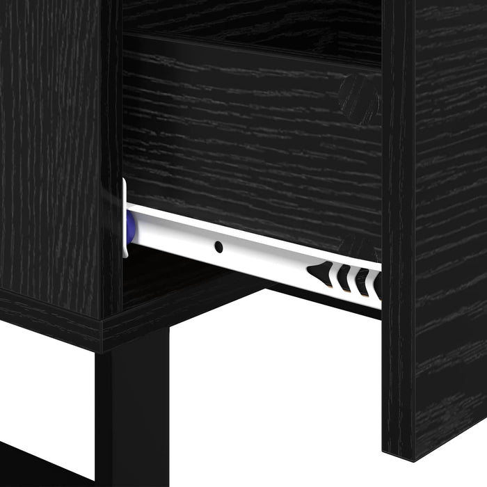 Dulap de noapte Stejar Negru 40 x 40 x 66 cm Lemn compozit - WALTI WALTI