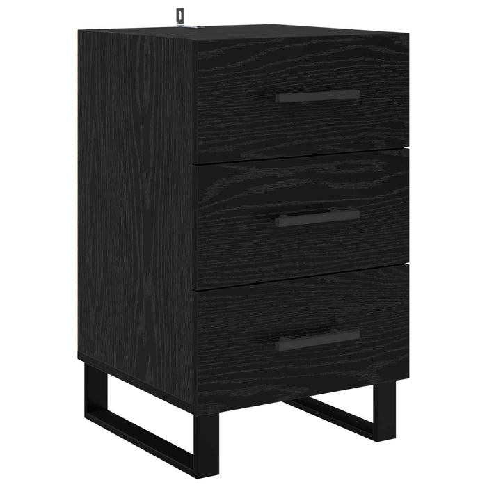 Dulap de noapte Stejar Negru 40 x 40 x 66 cm Lemn compozit - WALTI WALTI