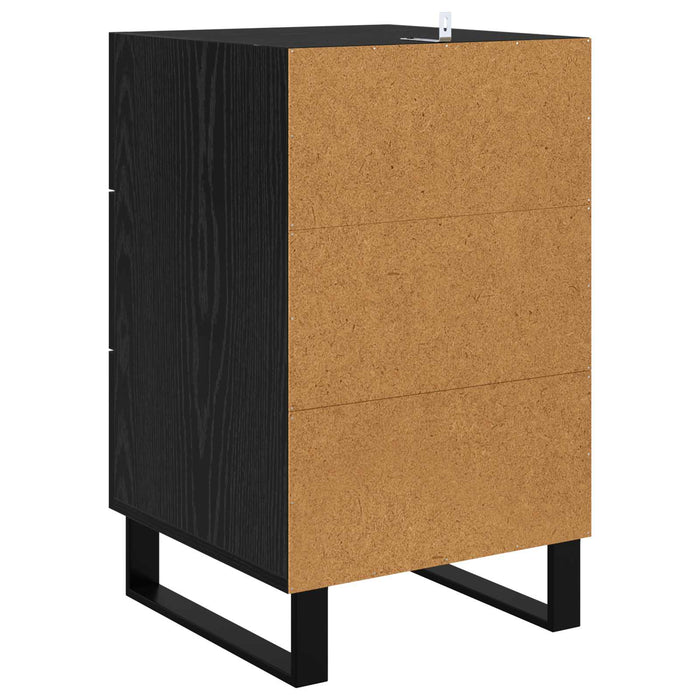 Dulap de noapte Stejar Negru 40 x 40 x 66 cm Lemn compozit - WALTI WALTI