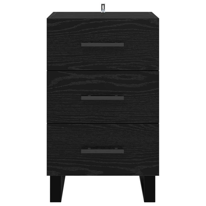 Dulap de noapte Stejar Negru 40 x 40 x 66 cm Lemn compozit - WALTI WALTI