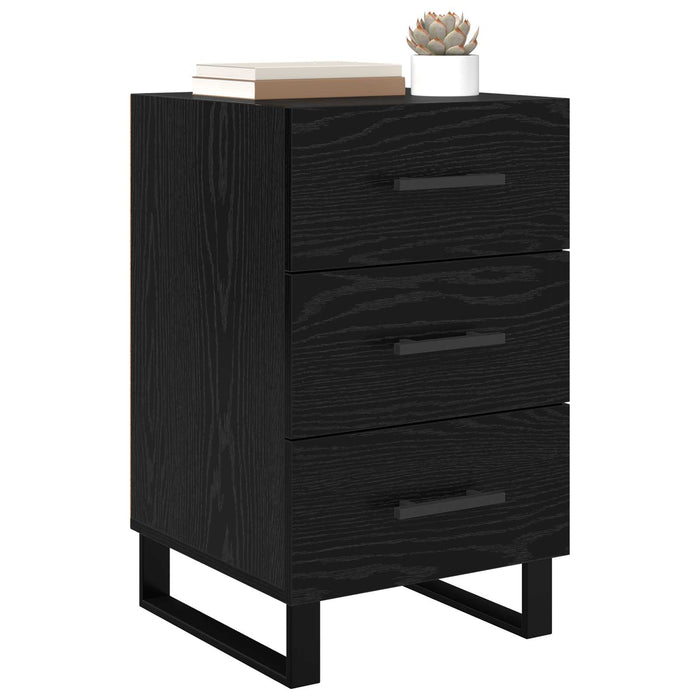 Dulap de noapte Stejar Negru 40 x 40 x 66 cm Lemn compozit - WALTI WALTI