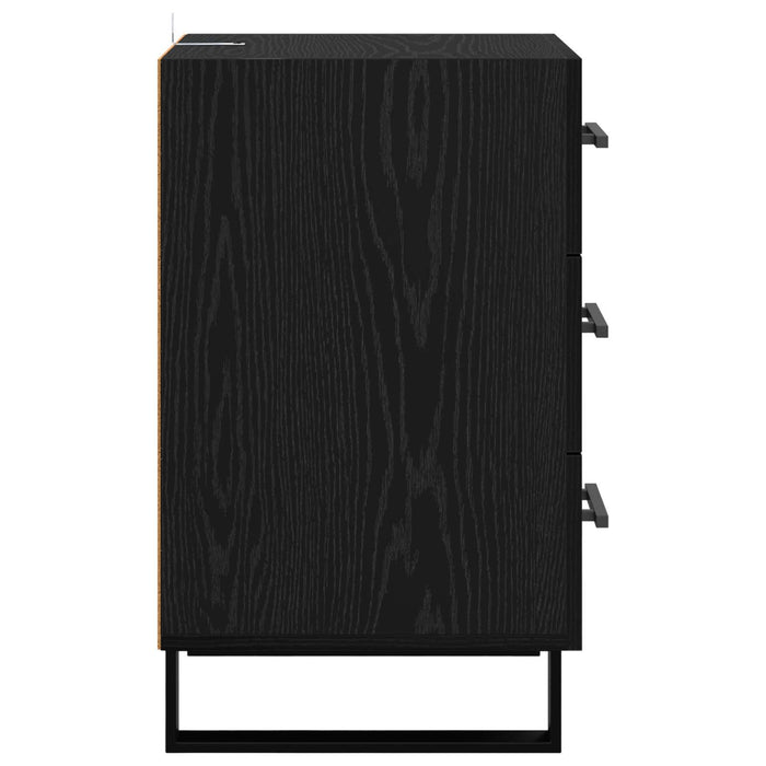 Dulap de noapte Stejar Negru 40 x 40 x 66 cm Lemn compozit - WALTI WALTI