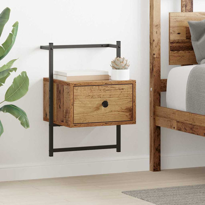 Dulap de noapte 2 pcs Lemn Vechi 35 x 30 x 51 cm Lemn compozit - WALTI WALTI