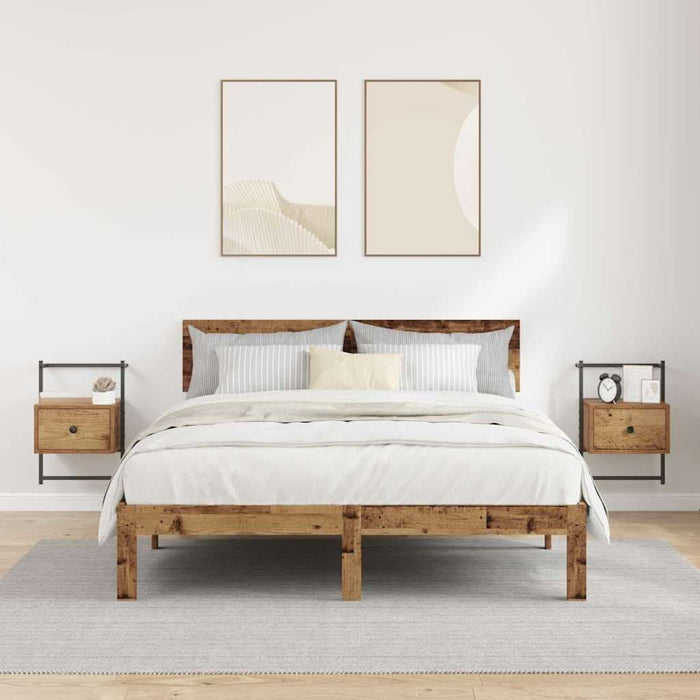 Dulap de noapte 2 pcs Lemn Vechi 35 x 30 x 51 cm Lemn compozit - WALTI WALTI