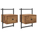Dulap de noapte 2 pcs Lemn Vechi 35 x 30 x 51 cm Lemn compozit - WALTI WALTI