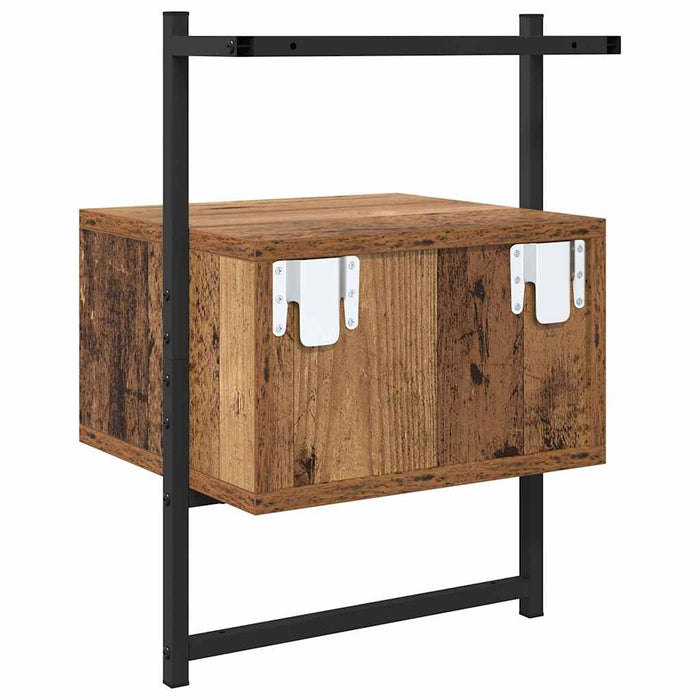 Dulap de noapte 2 pcs Lemn Vechi 35 x 30 x 51 cm Lemn compozit - WALTI WALTI