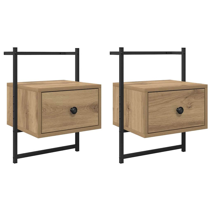 Dulap de noapte 2 pcs Stejar Artizanal 35 x 30 x 51 cm - WALTI WALTI