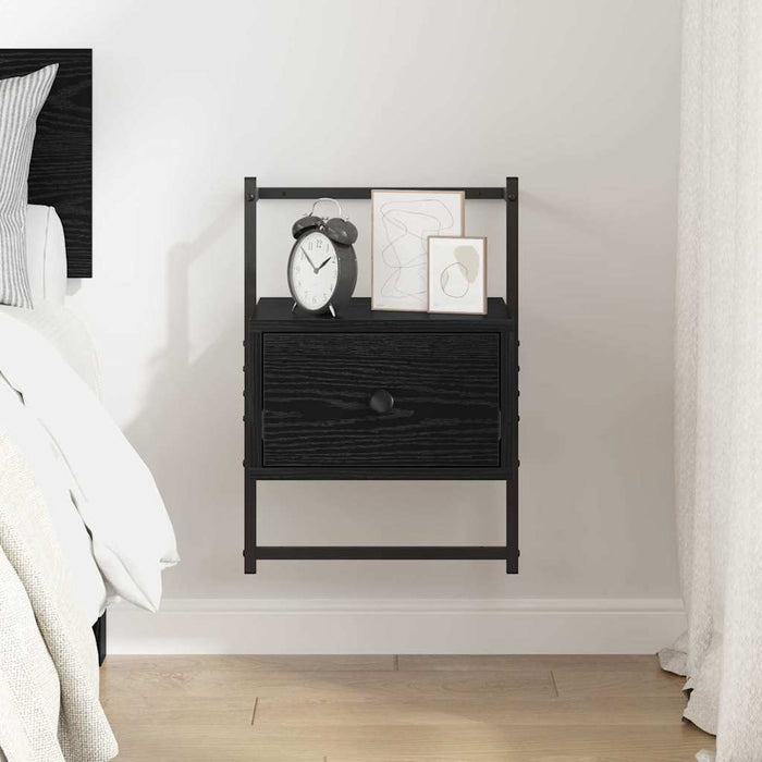 Dulap de noapte Stejar Negru 35 x 30 x 51 cm Lemn compozit - WALTI WALTI