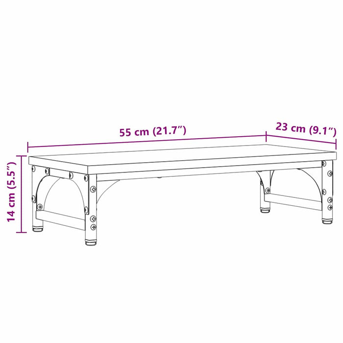 Suport pentru monitor Stejar Negru 55 x 23 x 14 cm WALTI