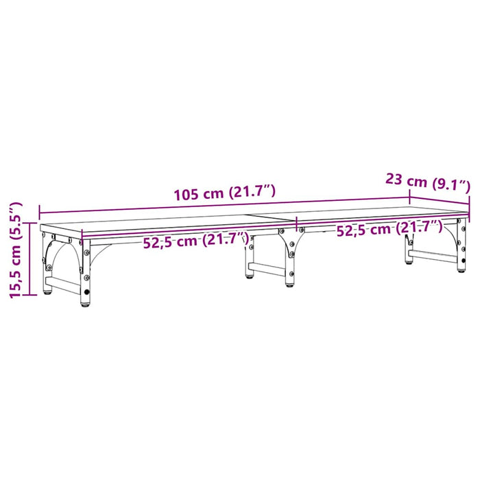 Suport pentru monitor Stejar Artizanal 105 x 23 x 15,5 cm WALTI