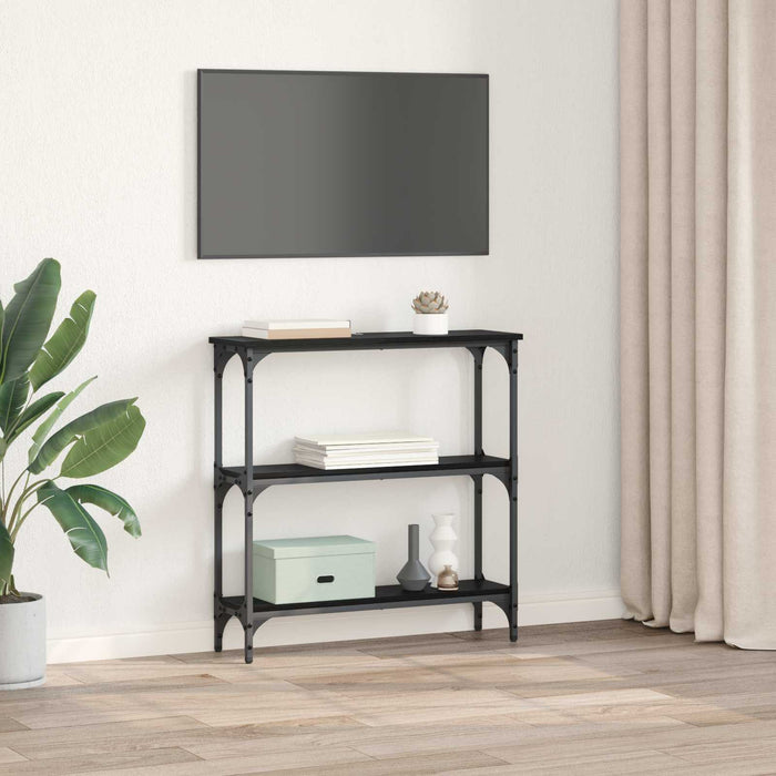 Masă de consolă Stejar Negru 75 x 22,5 x 75 cm Lemn compozit - WALTI WALTI