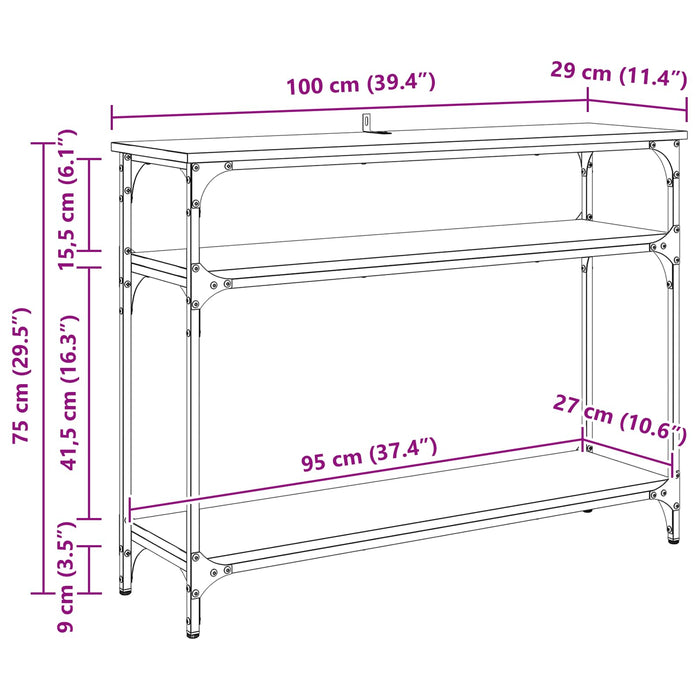 Masă de consolă Lemn Vechi 100 x 29 x 75 cm Lemn compozit - WALTI WALTI