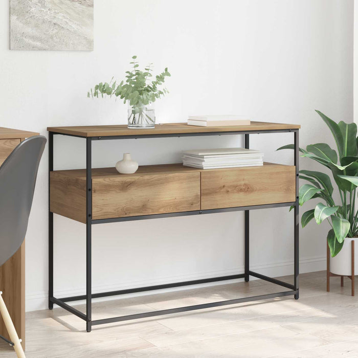 Masă de consolă Stejar Artizanal 100 x 40 x 75 cm Lemn compozit WALTI