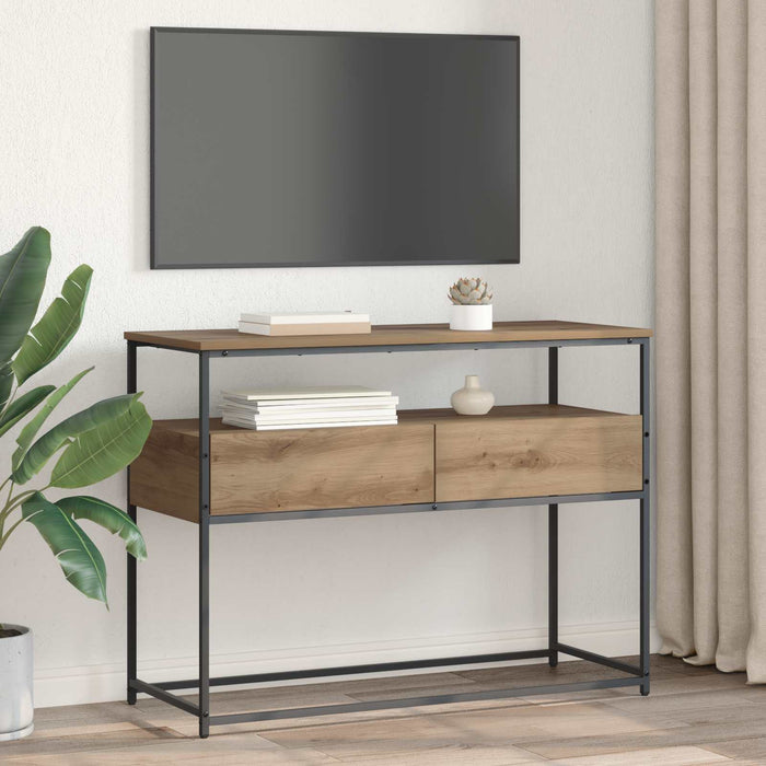 Masă de consolă Stejar Artizanal 100 x 40 x 75 cm Lemn compozit WALTI