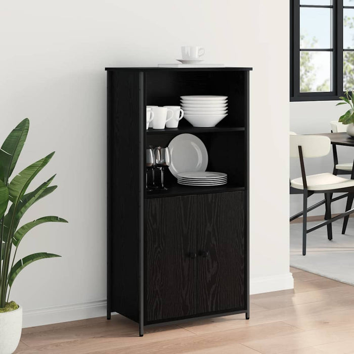 Bufet Stejar Negru 62 x 36 x 121,5 cm Lemn compozit - WALTI WALTI
