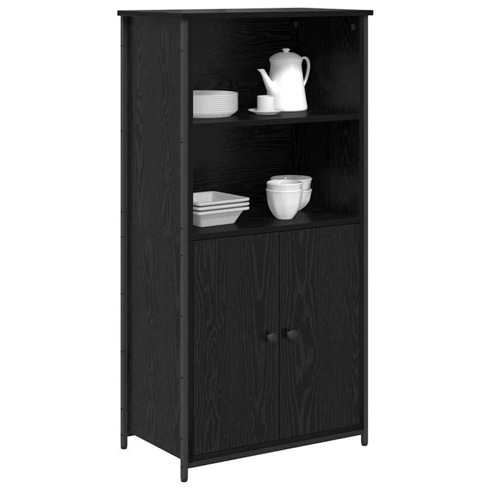 Bufet Stejar Negru 62 x 36 x 121,5 cm Lemn compozit - WALTI WALTI