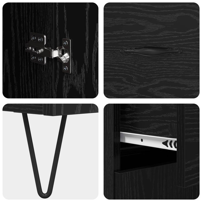 Bufet cu sertar Stejar Negru 69,5 x 34 x 90 cm Lemn compozit - WALTI WALTI