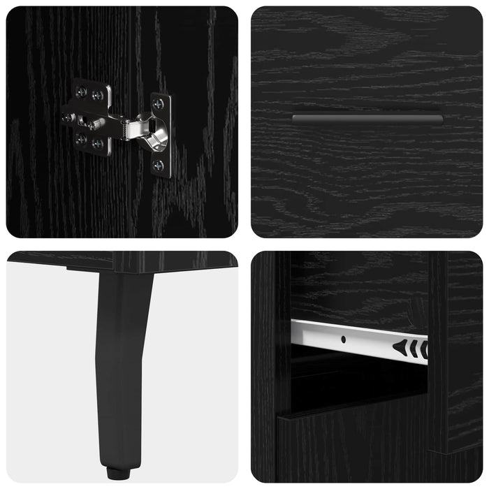Bufet cu sertar Stejar Negru 69,5 x 34 x 90 cm Lemn compozit - WALTI WALTI