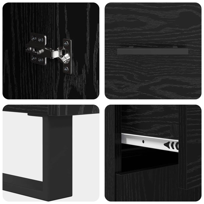 Bufet cu sertar Stejar Negru 69,5 x 34 x 90 cm Lemn compozit - WALTI WALTI