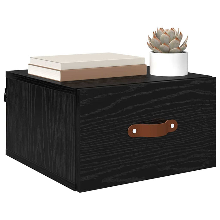 Noptieră suspendată Stejar Negru 35 x 35 x 20 cm Lemn compozit - WALTI WALTI