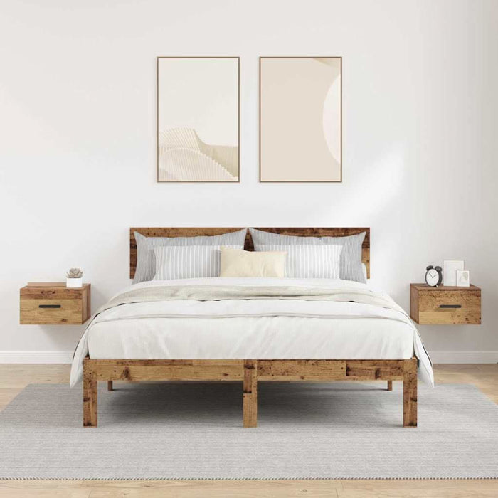 Dulap de noapte 2 pcs Lemn vechi 35 x 35 x 20 cm Lemn compozit - WALTI WALTI