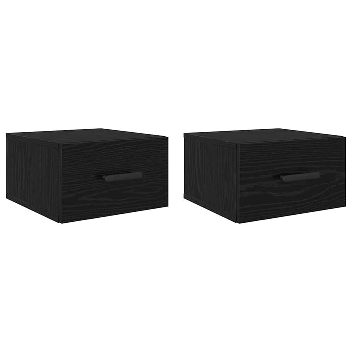 Dulap de noapte Pe perete 2 pcs Stejar negru 35 x 35 x 20 cm - WALTI WALTI