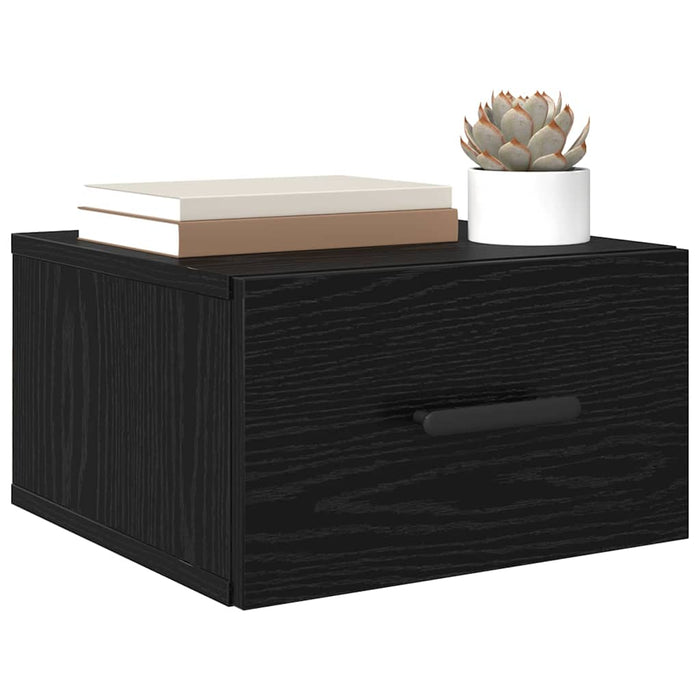 Dulap de noapte Pe perete 2 pcs Stejar negru 35 x 35 x 20 cm - WALTI WALTI