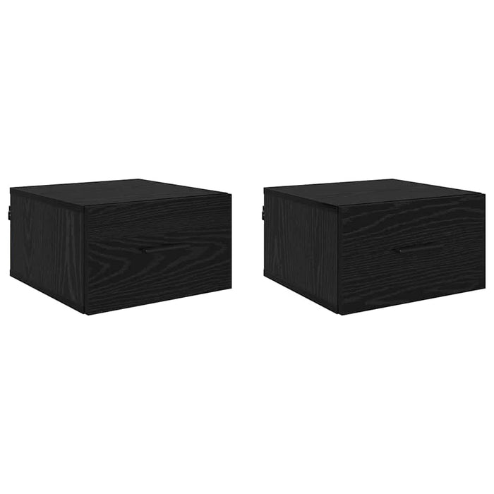 Dulap de noapte cu sertar 2 pcs Stejar negru 35 x 35 x 20 cm - WALTI WALTI