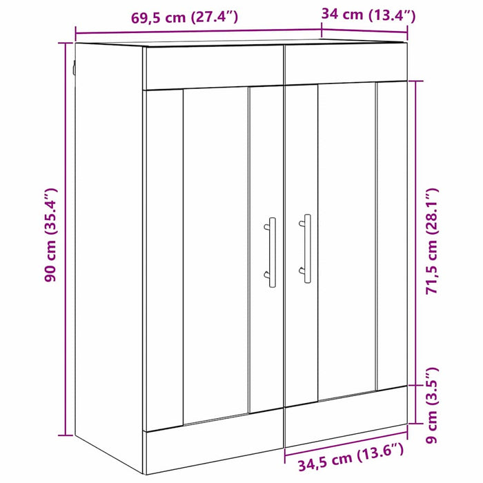 Dulap montat pe perete Lemn Vechi 69,5 x 34 x 90 cm - WALTI WALTI