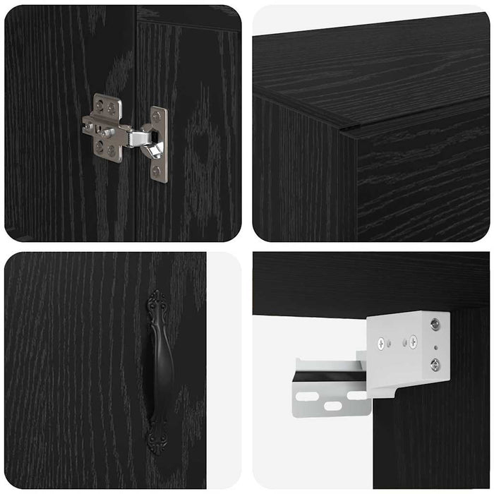 Dulap montat pe perete Stejar Negru 69,5 x 34 x 90 cm - WALTI WALTI