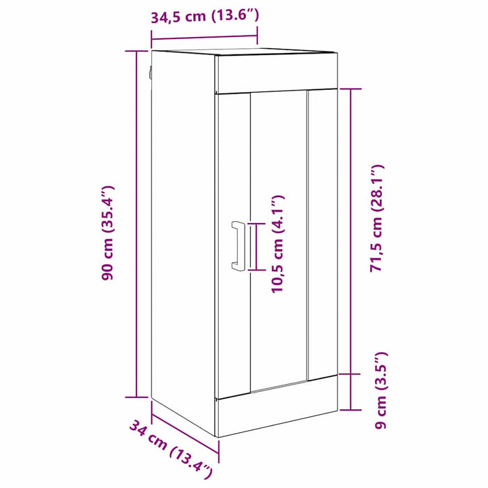 Dulap montat pe perete Stejar Negru 34,5 x 34 x 90 cm - WALTI WALTI