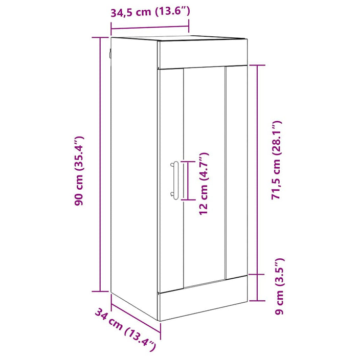 Dulap montat pe perete Stejar Negru 34,5 x 34 x 90 cm - WALTI WALTI