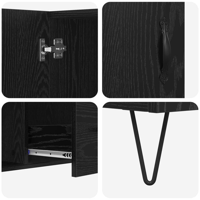 Bufet cu sertar Stejar Negru 100 x 36 x 60 cm Lemn compozit - WALTI WALTI