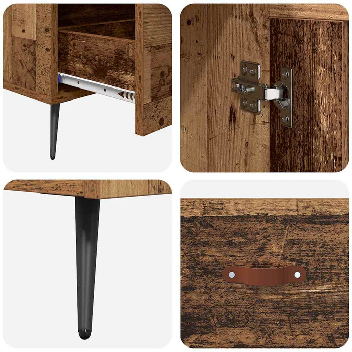 Bufet Lemn Vechi 69,5 x 31 x 115 cm Lemn Stratificat și Sticlă - WALTI WALTI