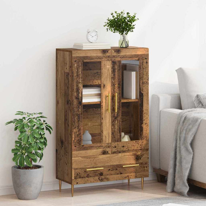 Bufet Lemn Vechi 69,5 x 31 x 115 cm Lemn Stratificat și Sticlă - WALTI WALTI