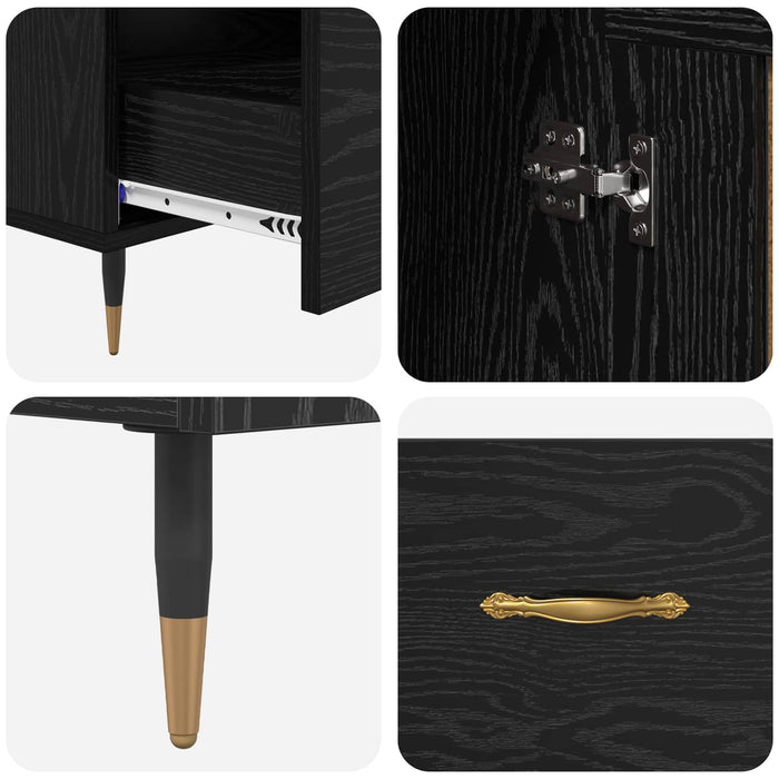 Bufet cu sertar Stejar Negru 69,5 x 31 x 115 cm Lemn compozit - WALTI WALTI
