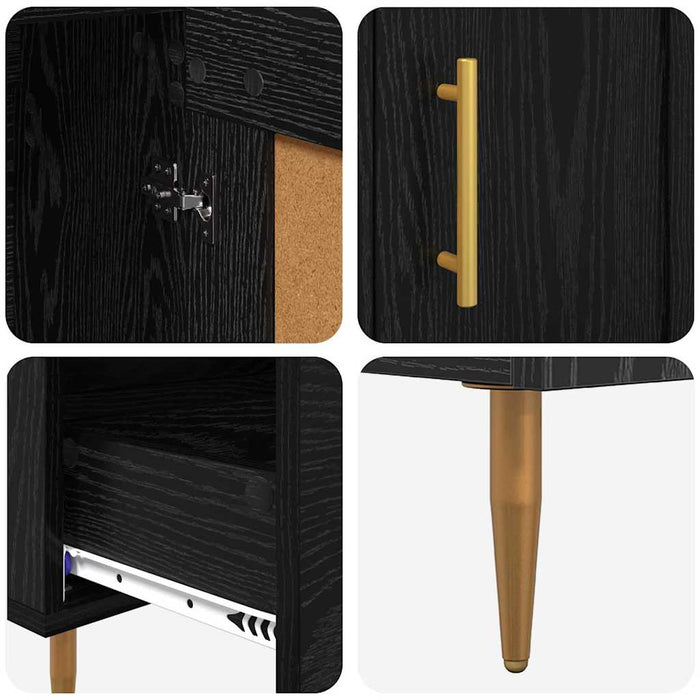Bufet cu sertar Stejar Negru 69,5 x 31 x 115 cm Lemn compozit - WALTI WALTI