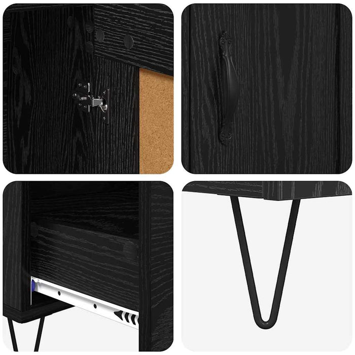 Bufet cu sertar Stejar Negru 69,5 x 31 x 115 cm Lemn compozit - WALTI WALTI