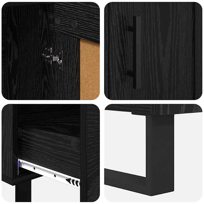 Bufet cu sertar Stejar Negru 69,5 x 31 x 115 cm Lemn compozit - WALTI WALTI
