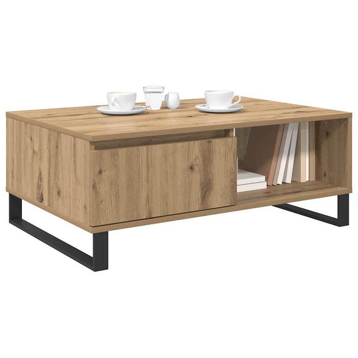 Masă de cafea Stejar Artizanal 90 x 60 x 35 cm Lemn compozit - WALTI WALTI