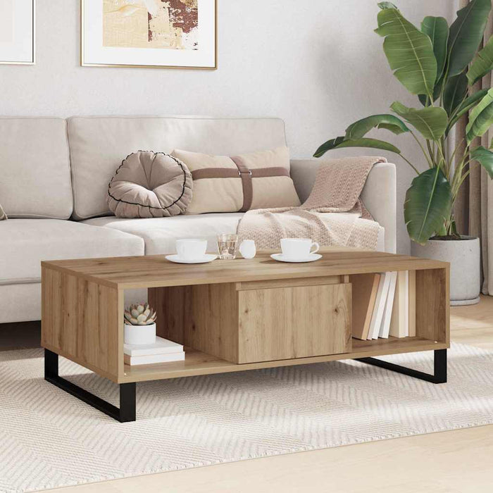Masă de cafea Stejar Artizanal 104 x 60 x 35 cm Lemn compozit - WALTI WALTI