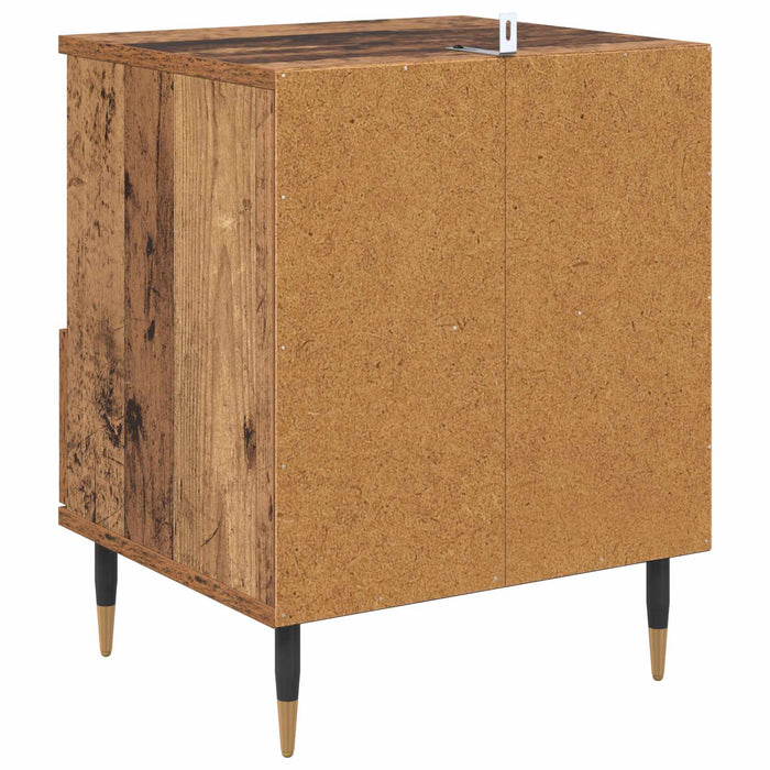 Dulap de noapte 2 pcs Lemn vechi 40 x 35 x 50 cm Lemn compozit - WALTI WALTI